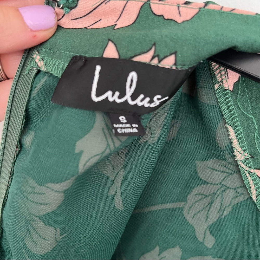 👒 LULU’S - Pink and green floral dress - Spring dress - Picture 6 of 7